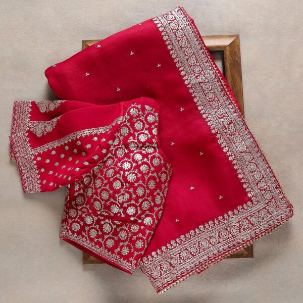 Pink Colour Rangoli Silk Sequence Embroidery Work Saree With Blouse