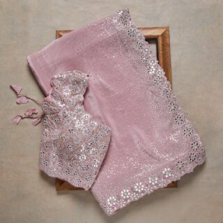 Pink Colour Rangoli Silk Sequence Embroidery Work Saree With Blouse