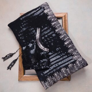 Black Silver Colour Rangoli Silk Sequence Embroidery Work Saree With Blouse