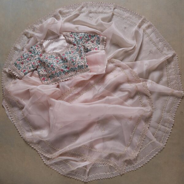 Light Pink Colour Rangoli Silk Sequence Embroidery Work Saree With Blouse - Image 4