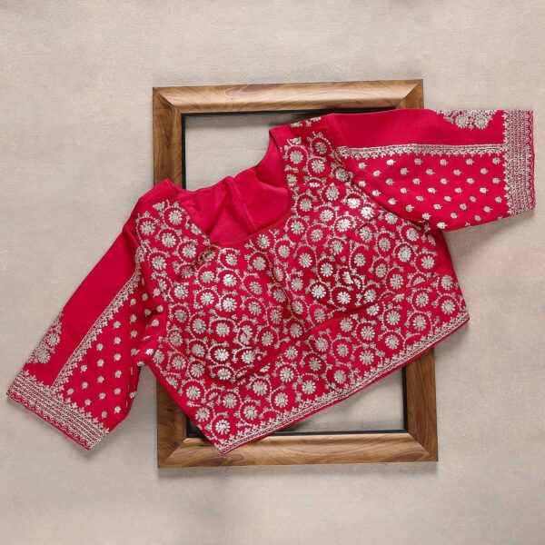 Pink Colour Rangoli Silk Sequence Embroidery Work Saree With Blouse - Image 4