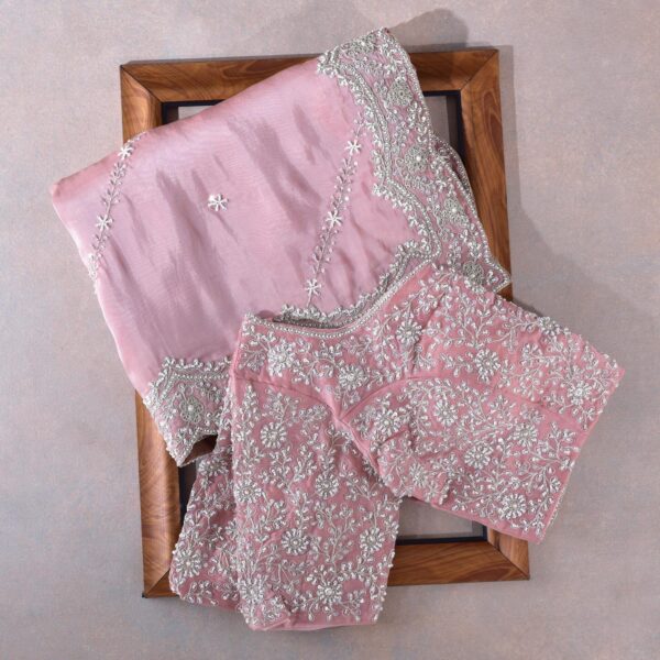 Pink Colour Rangoli Silk Sequence Embroidery Work Saree With Blouse - Image 4