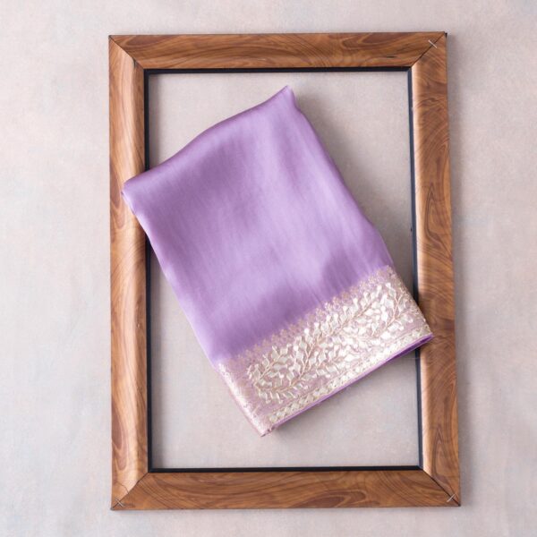 Pik Purple Colour Rangoli Silk Sequence Embroidery Work Saree With Blouse - Image 3