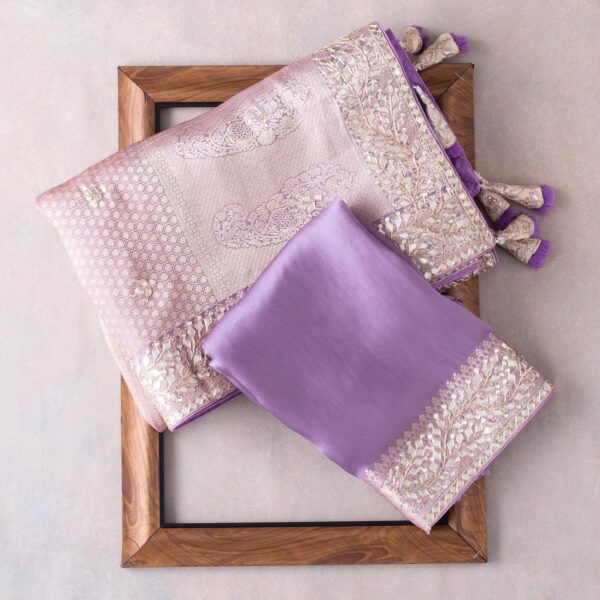 Pik Purple Colour Rangoli Silk Sequence Embroidery Work Saree With Blouse - Image 4