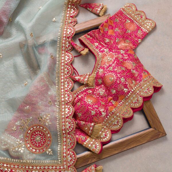 Attractive Beige Rangoli Silk Saree With Comely Blouse - Image 3